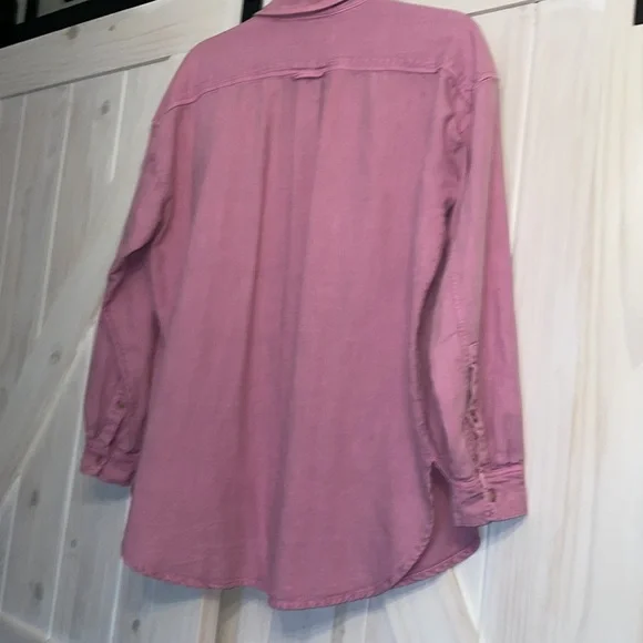 Anthropologie Pilco S Pink Oversized Cotton Linen Button Down Blouse Worn Once - Picture 4 of 13